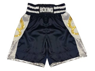 Personalized Navy Boxing Shorts, Boxing Trunks : KNBSH-029-Navy